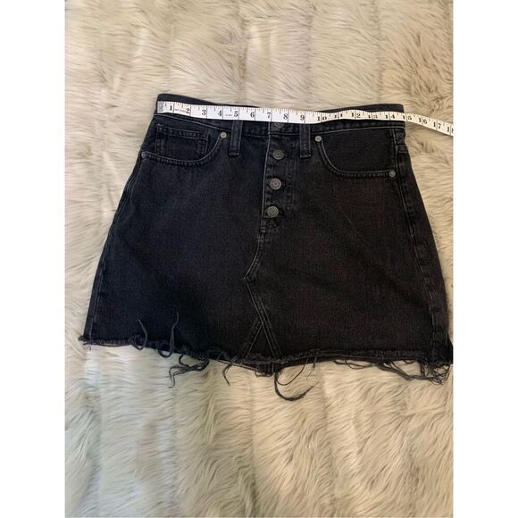 Madewell Rigid Denim A-Line Mini Skirt (Black) 28 - Picture 8 of 8